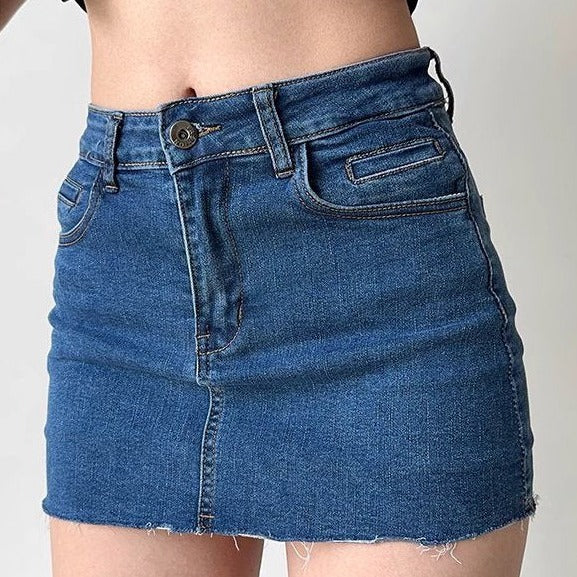 90s Style Denim Mini Skirt