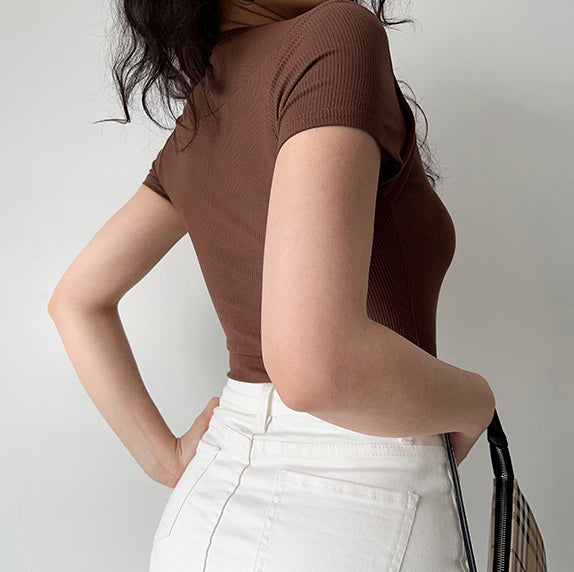 Basics Cross Shoulder Top