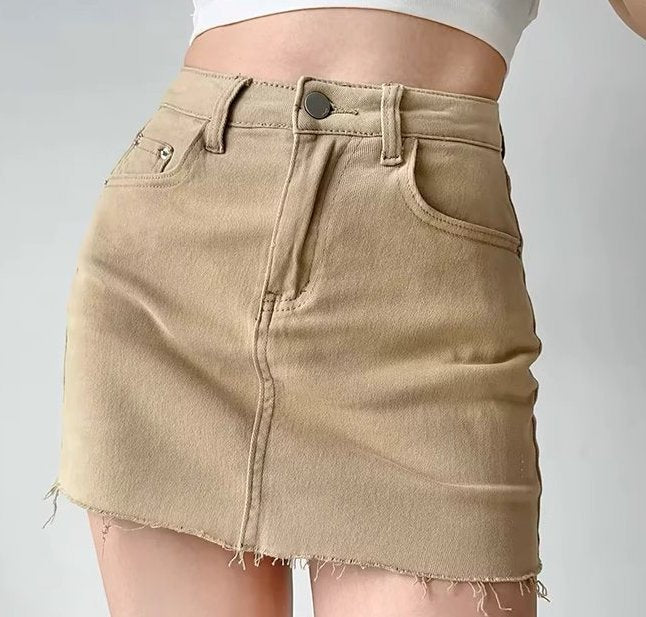 Cowgirl Distressed Denim Skirt