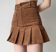 Penny Corduroy Pleated Skirt