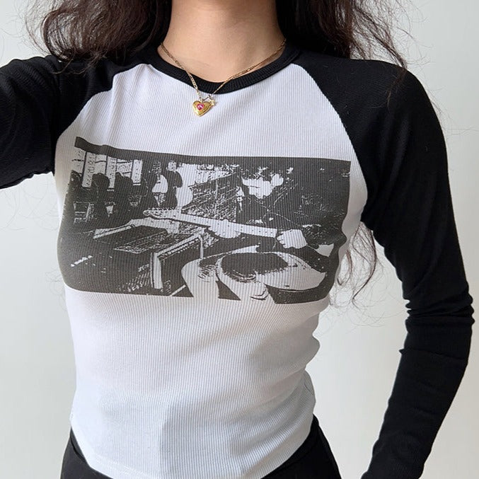 Retro Rock Contrast Shirt