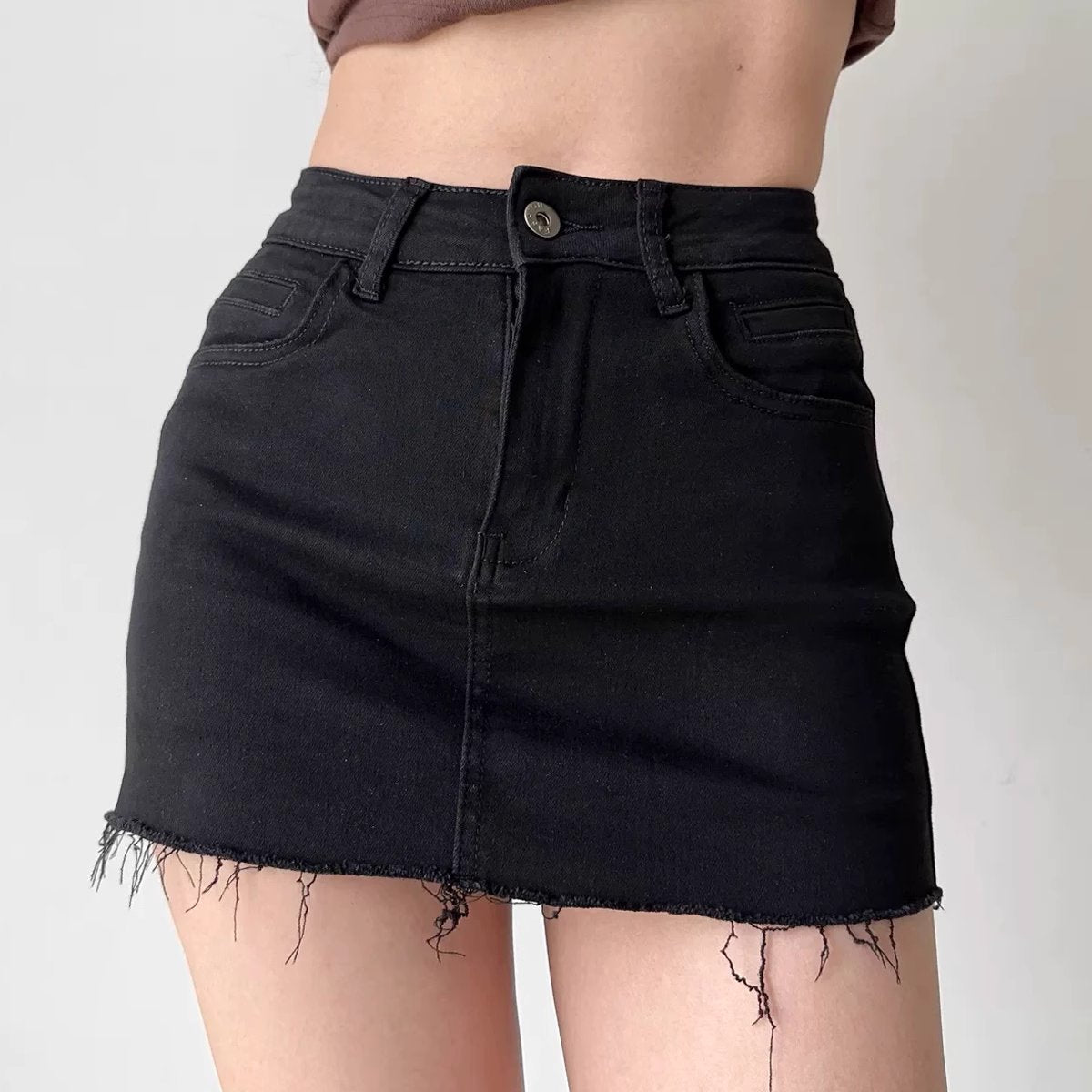 90s Style Denim Mini Skirt