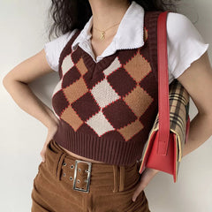 Antique Browns Argyle Vest
