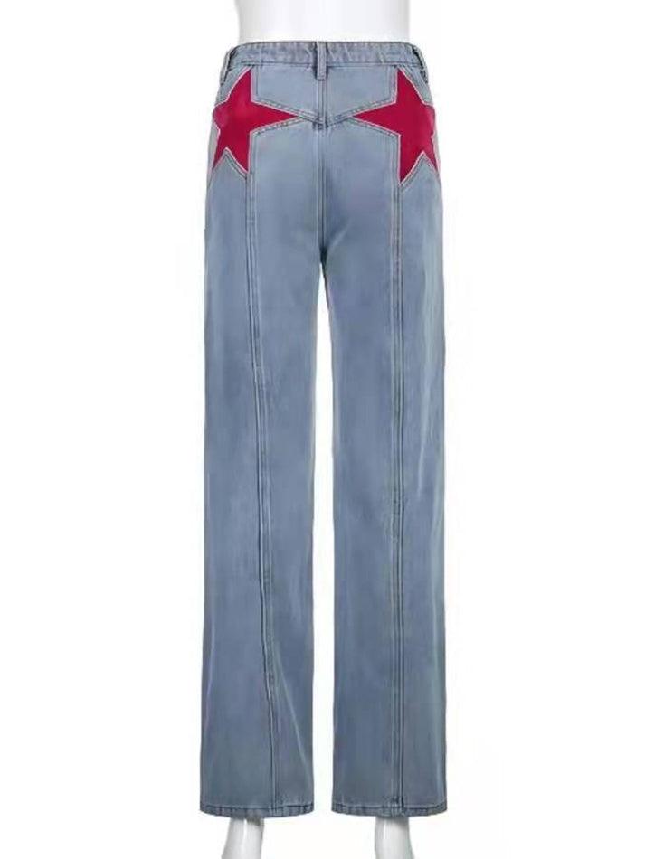 Back Star Patchwork Jeans