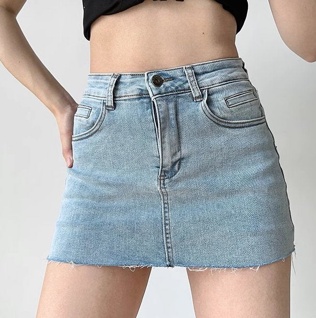 90s Style Denim Mini Skirt