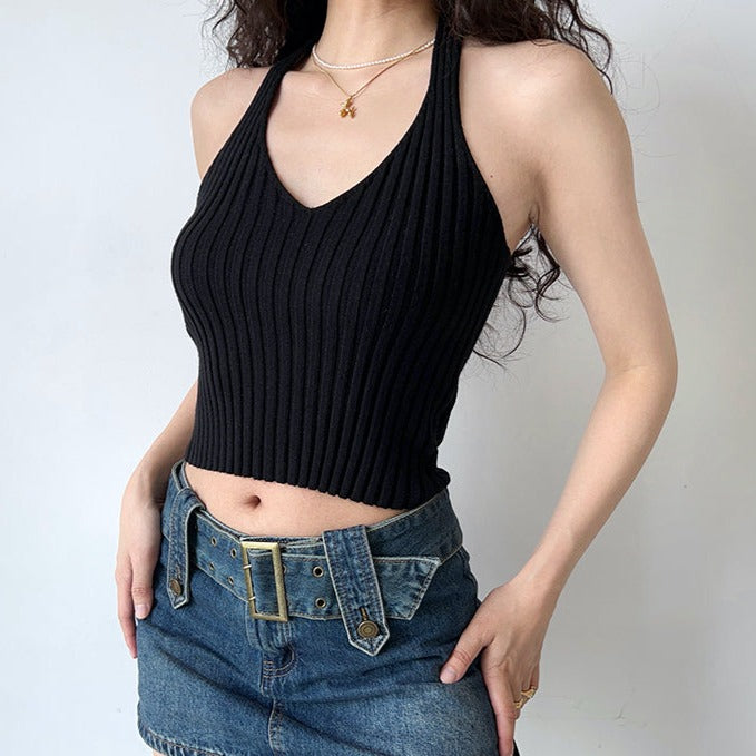 Basics Knitted Halter Camisole