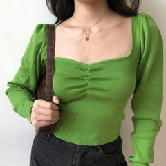 Green Oxford Knit Sweater ~ HANDMADE