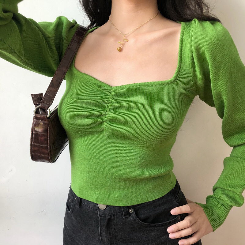 Green Oxford Knit Sweater ~ HANDMADE