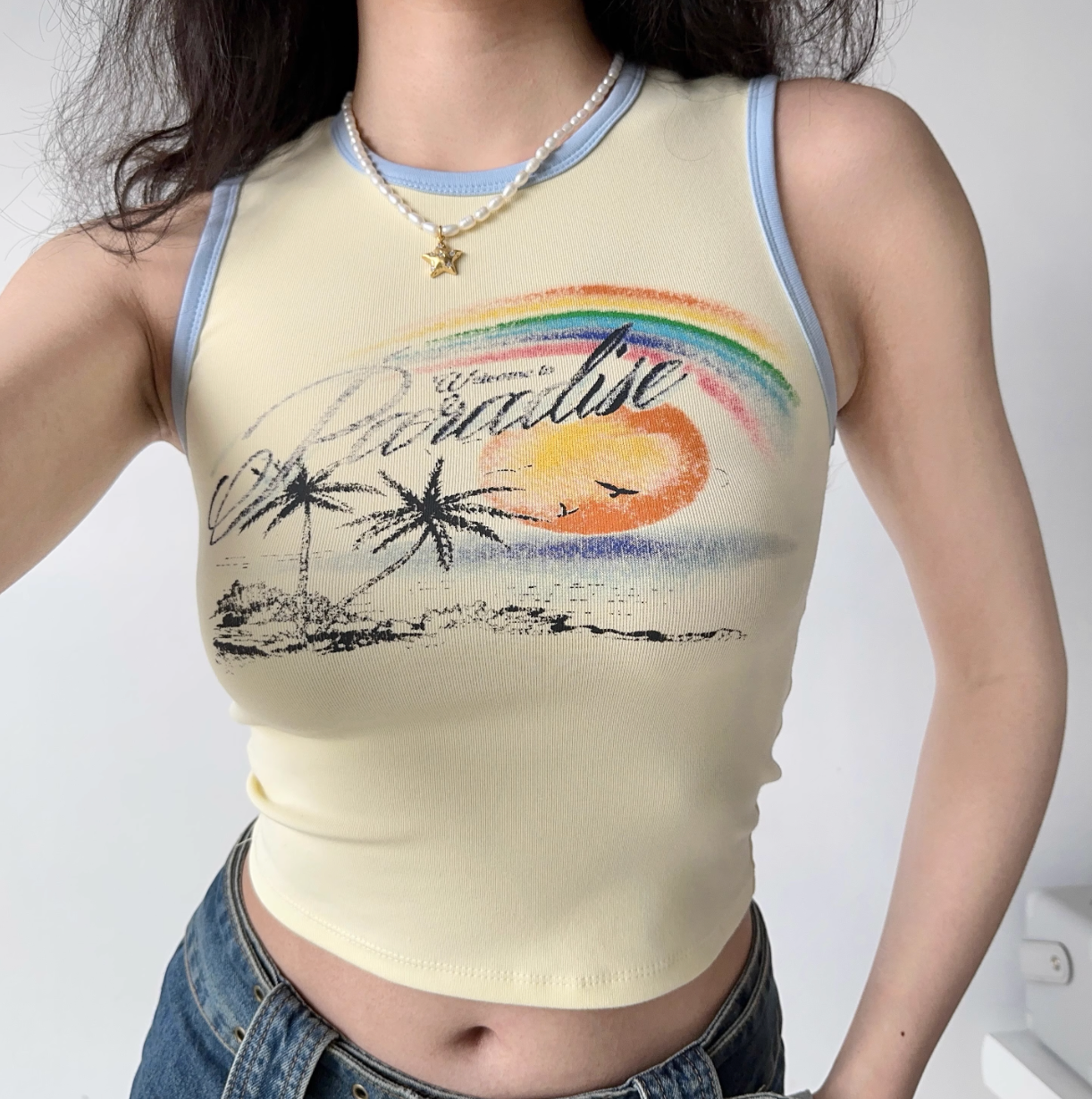 Paradise Beach Crop Top ~ HANDMADE