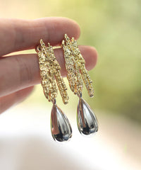 Style Colorblock Metal Alloy Water Drop Drop Earrings