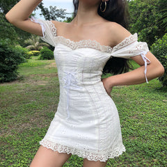 Anabelle Eyelet Milkmaid Dress