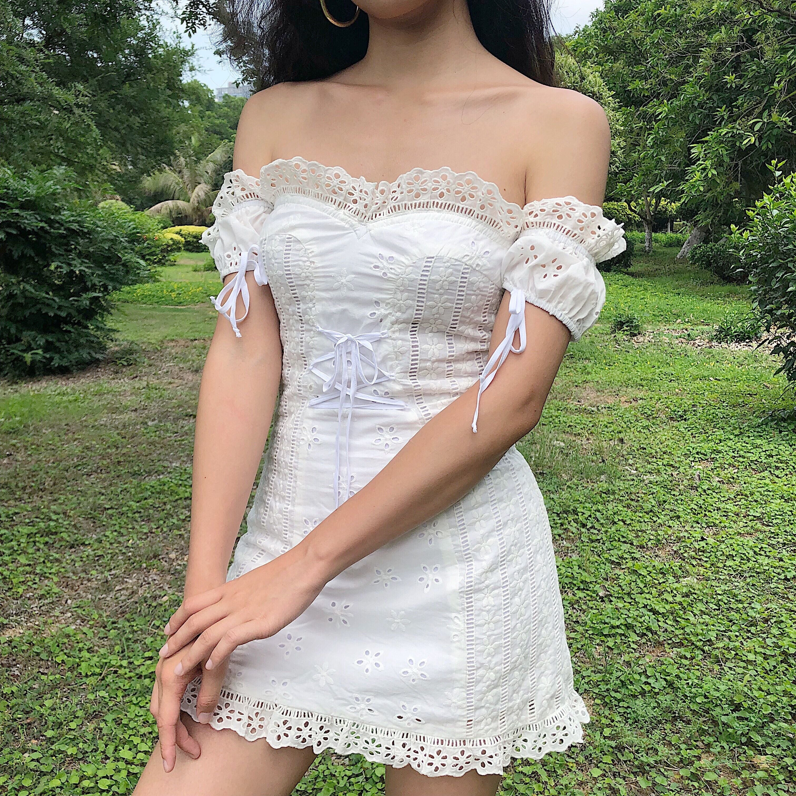 Anabelle Eyelet Milkmaid Dress