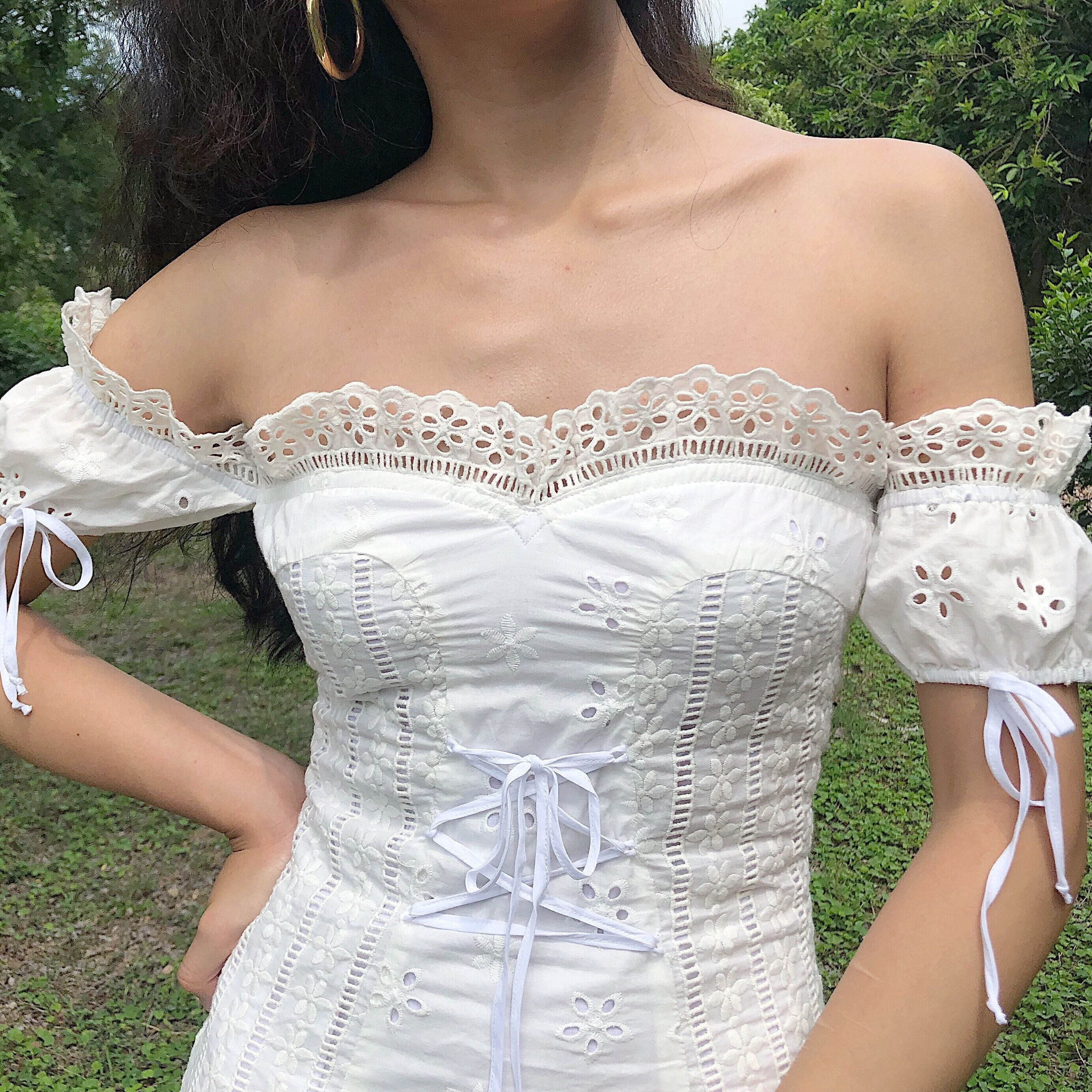 Anabelle Eyelet Milkmaid Dress