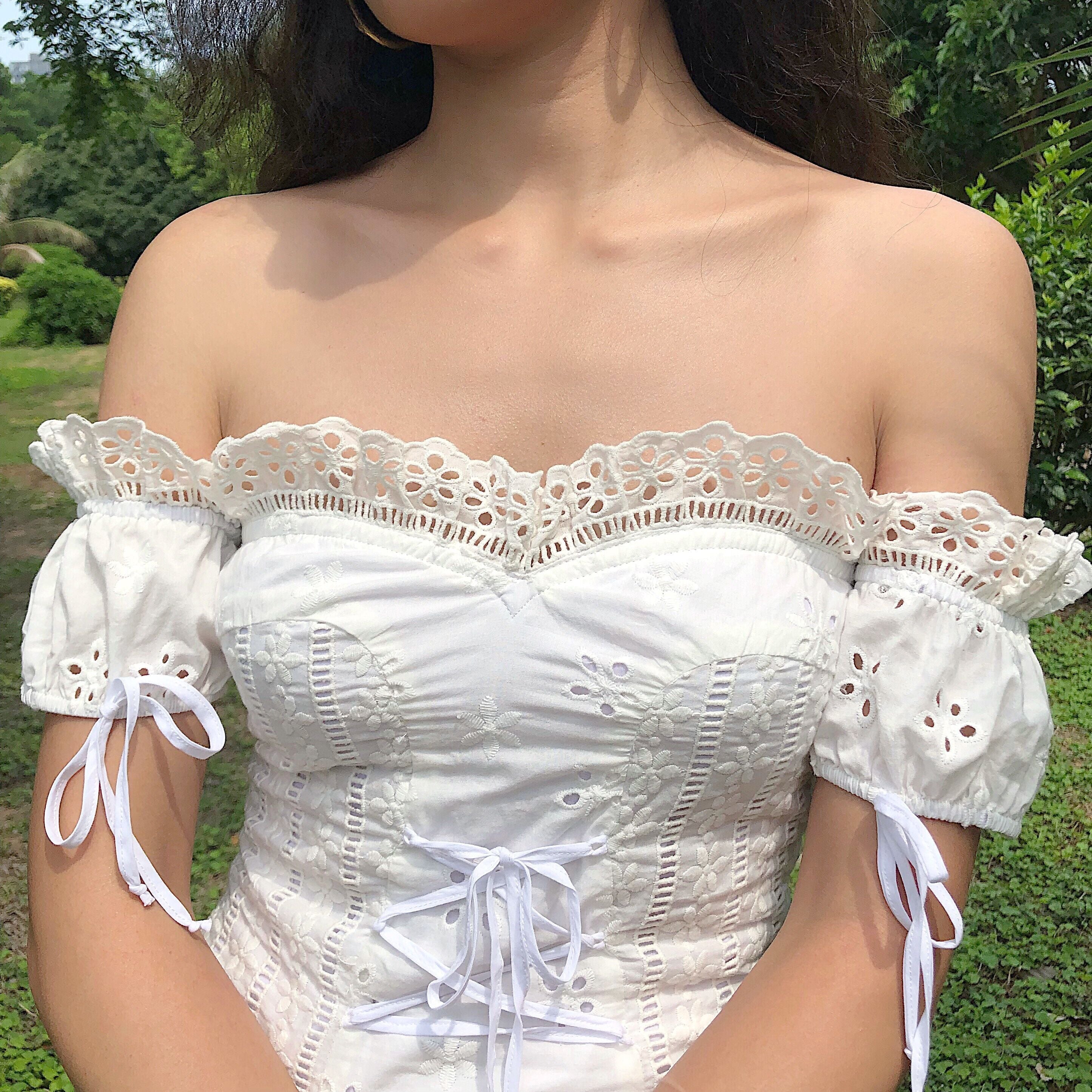 Anabelle Eyelet Milkmaid Dress