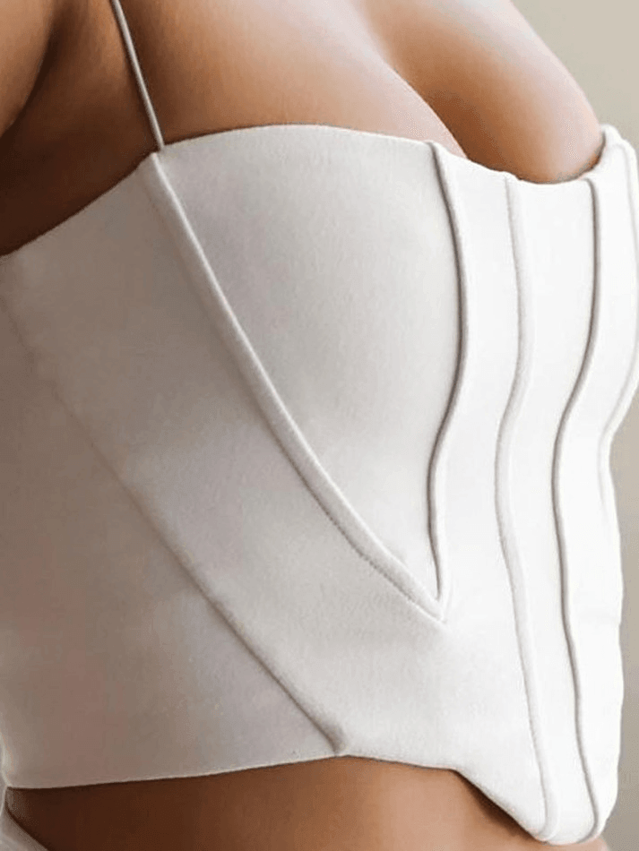 Asymmetric Spliced Corset Top