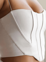 Asymmetric Spliced Corset Top