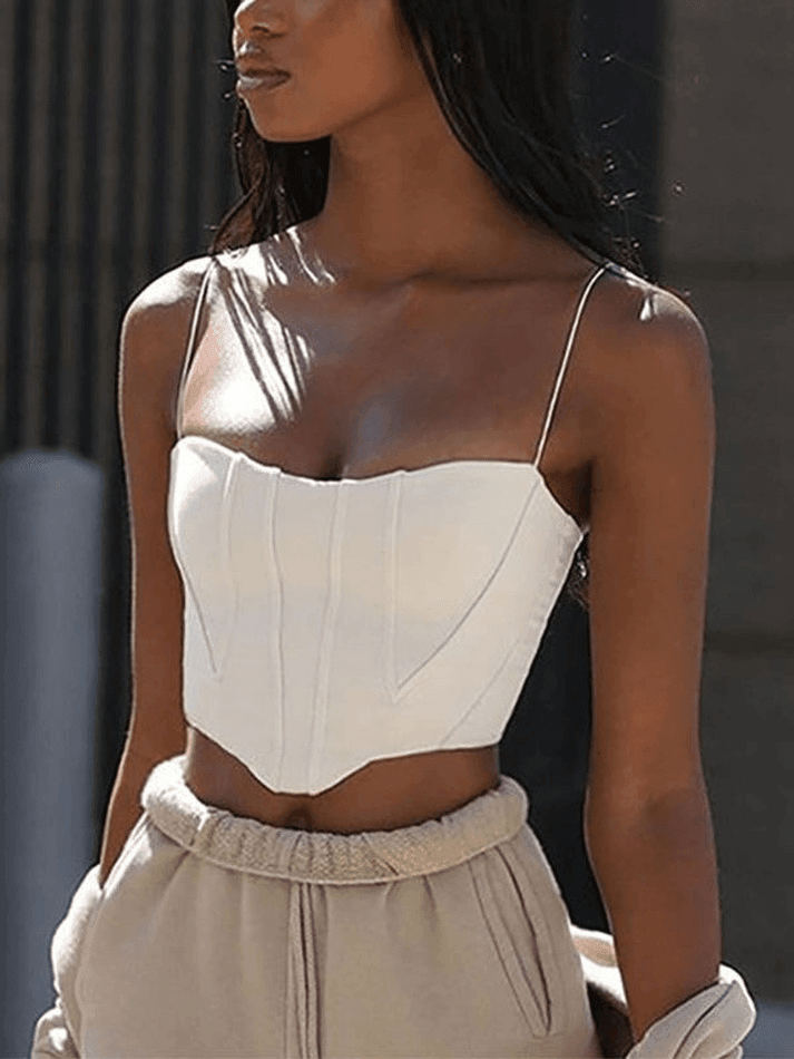 Asymmetric Spliced Corset Top