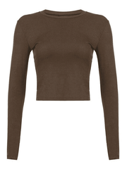 Basic Solid Long Sleeve Crop Top