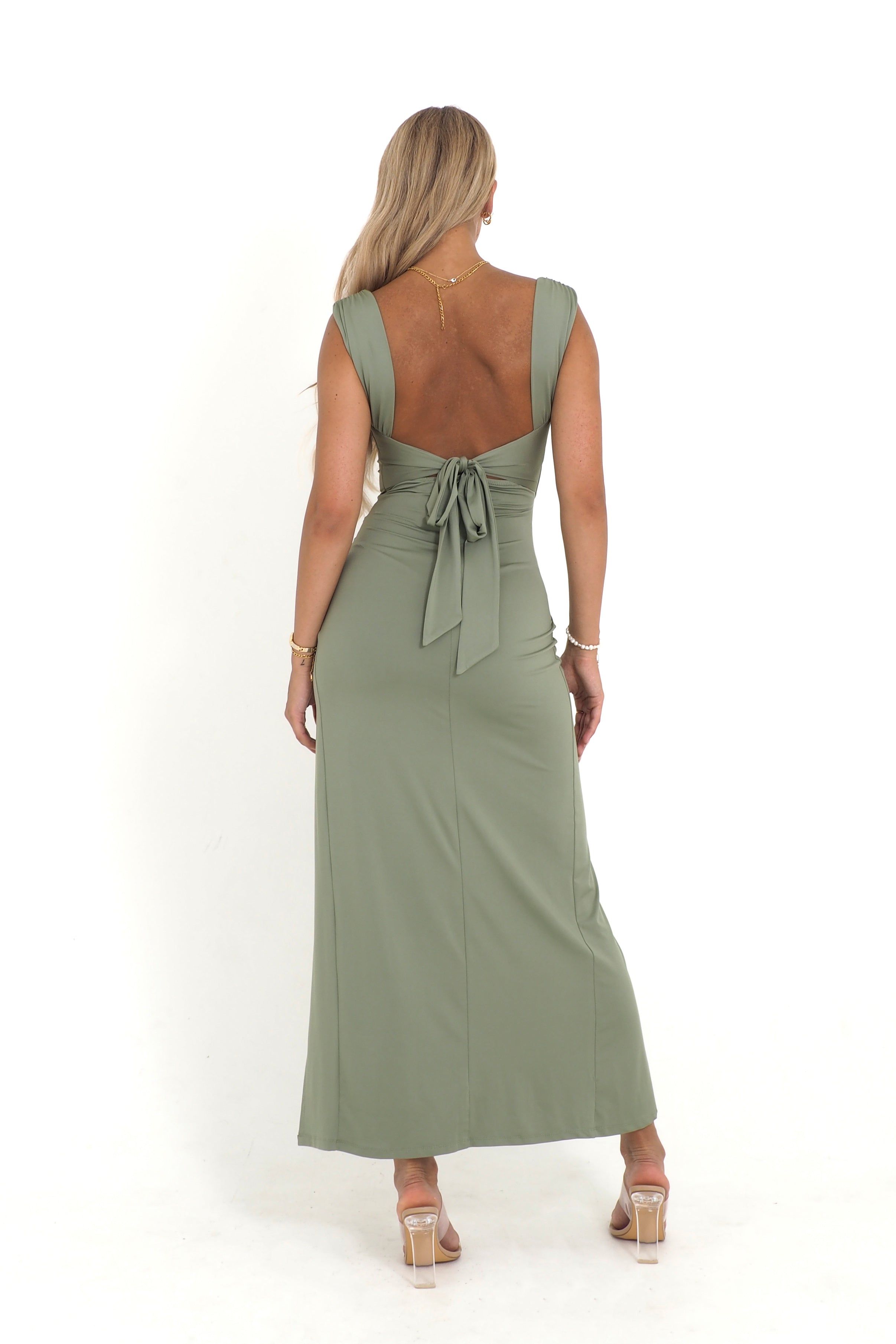 Polly Midi Dress - Khaki (PRE-ORDER)