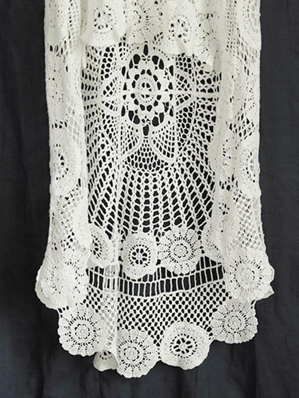 Hollow Out Cropped Long Vest