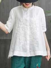 Comfortable Cotton A-line Embroidered Blouses