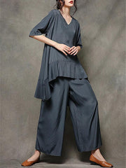 2019 Summer New Loose Oversize Wide Leg Pants Suit