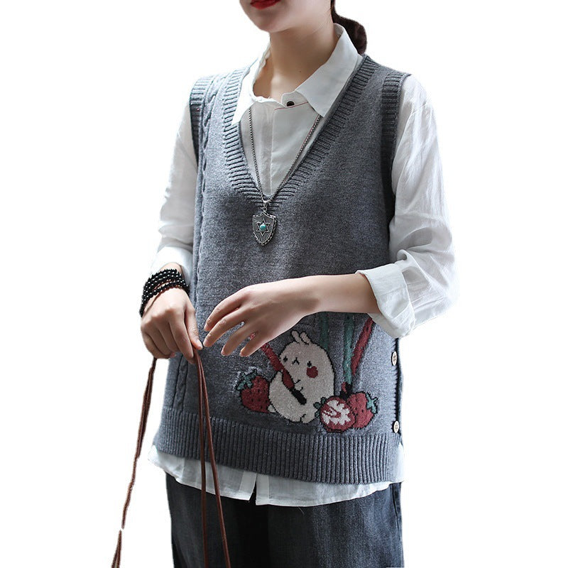 V-Neck Loose Sweater Vest