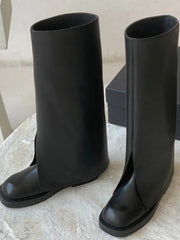 Urban Stylish Black Knee-Length High Boots