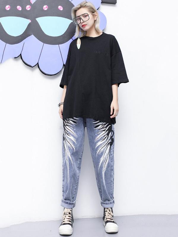 Street Style Printed Harem pants Jean Pants