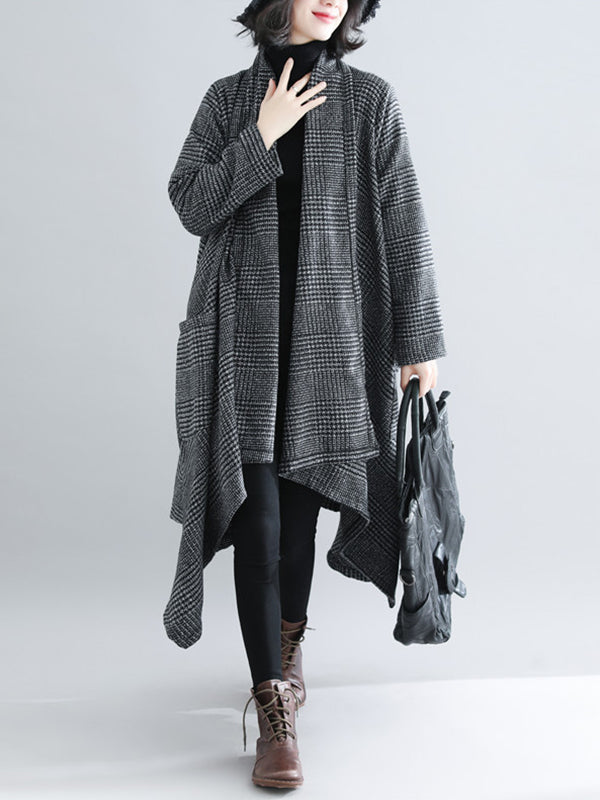 Literary Plus Size Loose Mid-Length Coat