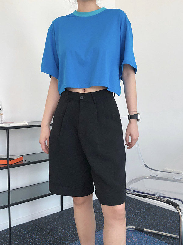 Original Solid Split-Back T-Shirts Tops