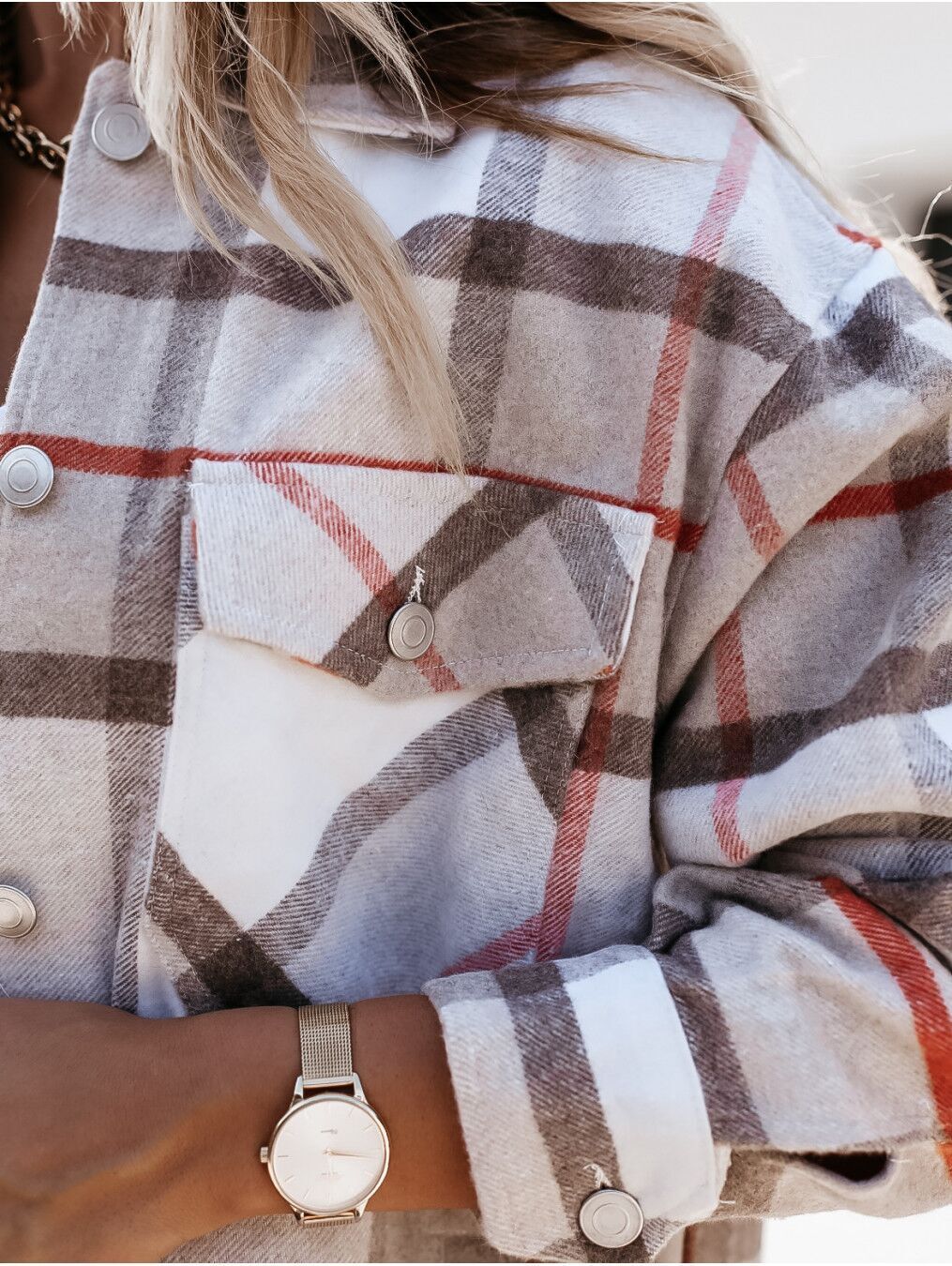 Casual Plaid Long Sleeve Lapel Shirt