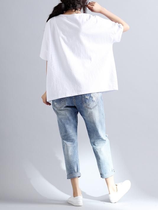 Loose Plus Size White shirt