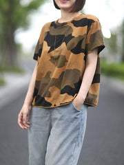 Loose Camouflage Cotton T-Shirts