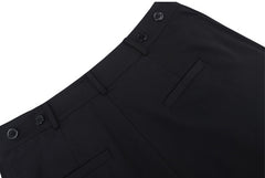 Women Solid Color Drape Pleated Retro Skirt