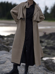 Women High Collar Loose Coat