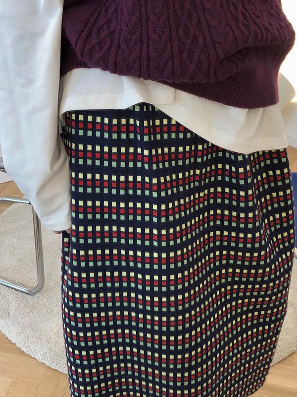 Vintage Colored Plaid High Waist Skirt