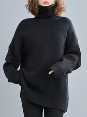 Women High Neck Loose Warm Sweater