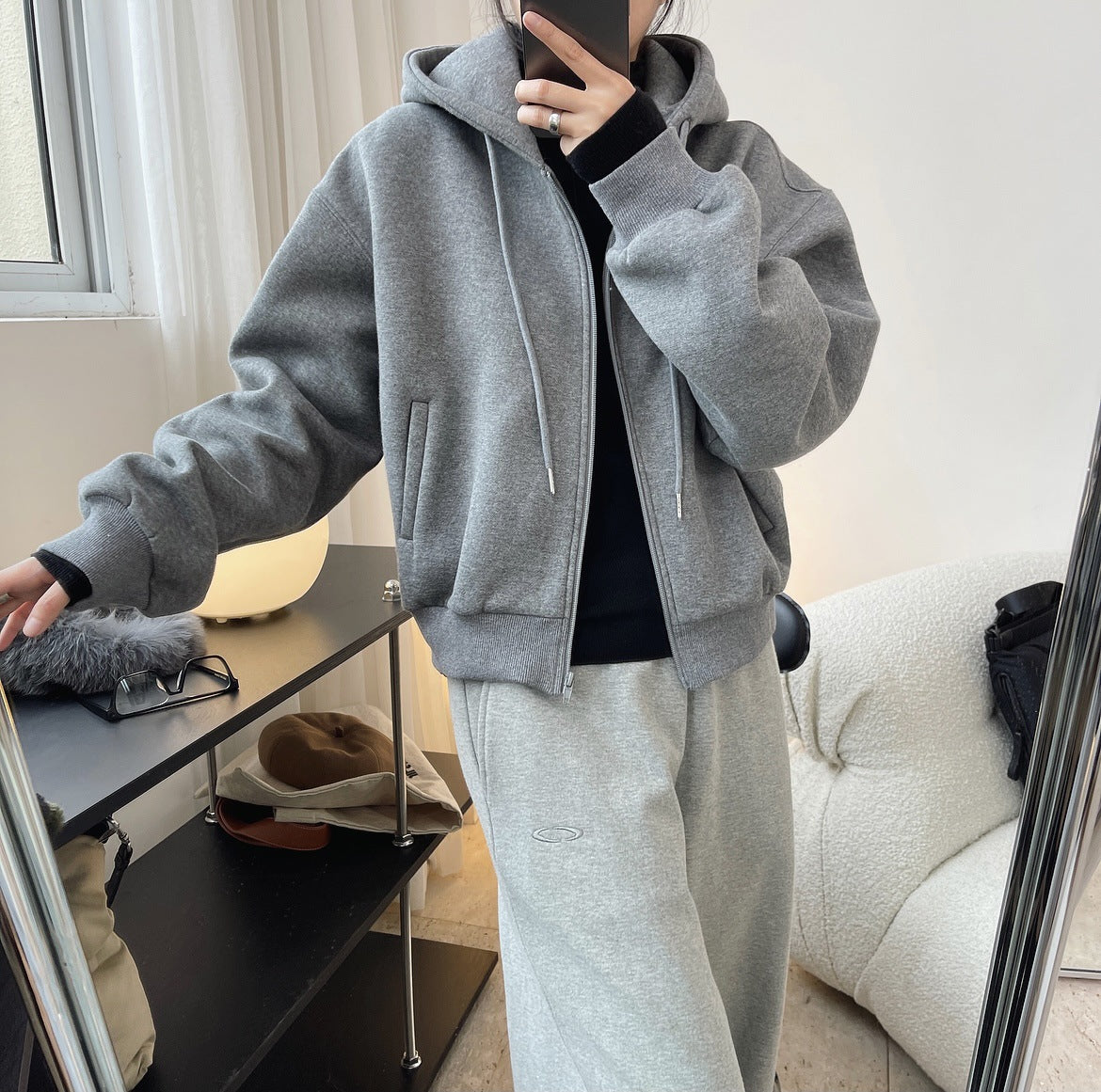 Casual Thicken Solid Color Zipper Sport Outwear