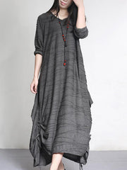 Loose Irregular Fold Long Dress