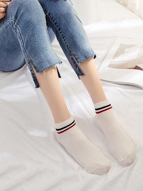 Double Color Stripe Cotton Socks