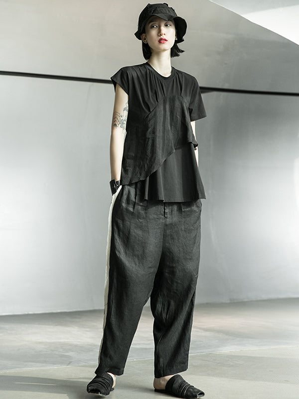 Original Solid Split-Joint T-Shirts Tops