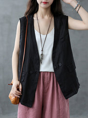 Original Solid Irregularity With Pocket Vest