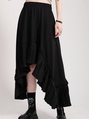 Irregular High Waist Pleated Casual Skirt