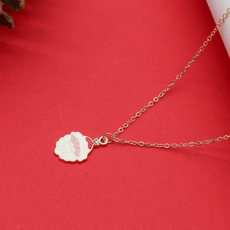 Women Christmas Tree Santa Pendant Clavicle Necklace