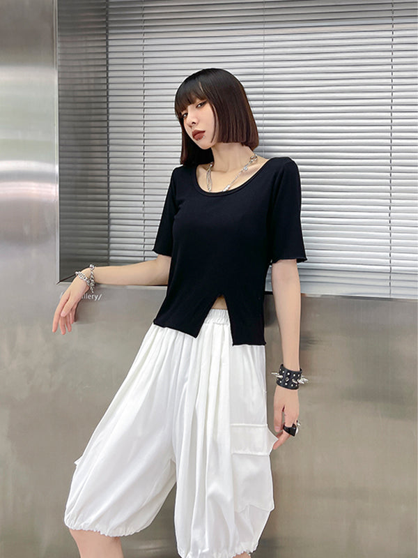 High Waisted Wide Leg Loose Solid Pants