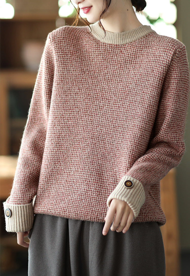 Solid Color Loose Pullover Sweater