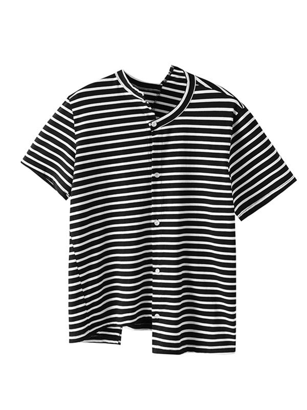 Irregular Loose Simple Stripes T-Shirt