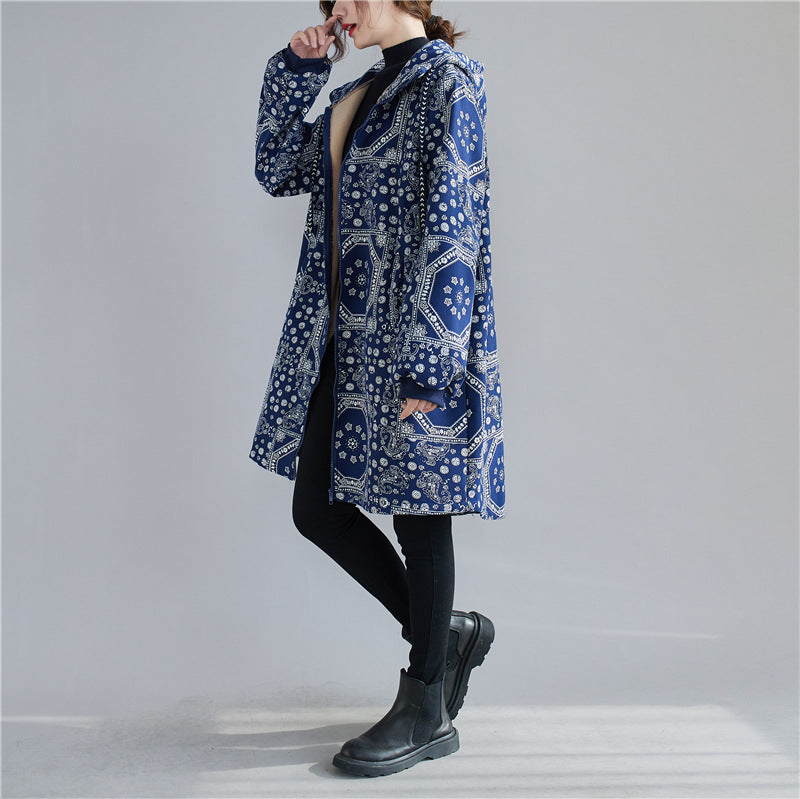 Loose Plus Size Plus Velvet Thick Ethnic Style Jacket