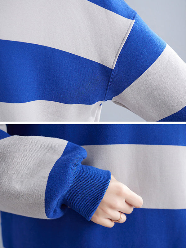 Loose Striped Thicken Sweatshirt